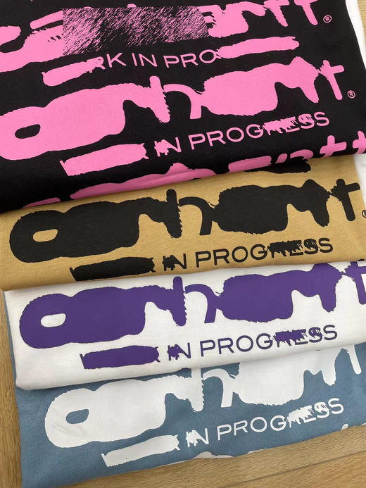 卡哈特  WIP墨水渗色标语印花 宽松圆领短袖T恤 4色 Z-11603 商品图10