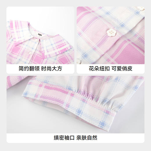 女童短袖连衣裙夏新款纯棉吸湿透气清新甜美洋气安奈儿童装EG423120 商品图4