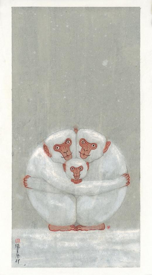 薛继业水墨高精版画画心无框群猫、蓝鲸、桃花坞、红莲 商品图4