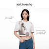 lost in echo2024春夏新品设计师品牌光影印花交叉镂空短款T恤 商品缩略图1