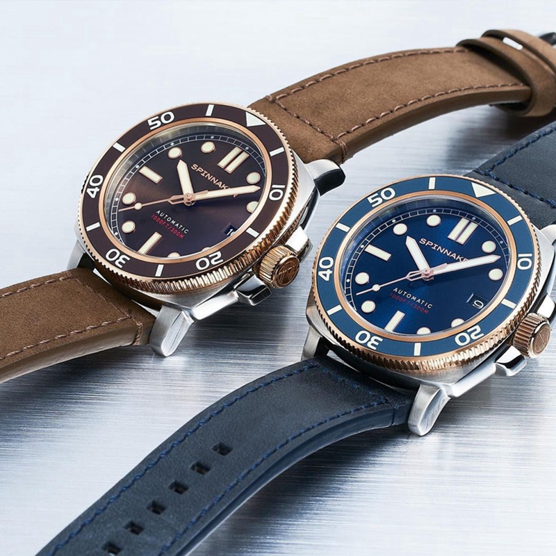 英国SPINNAKER三角帆HULL复古自动机械手表潜水陶瓷圈夜光SP5088