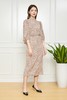 Le Malene 豹纹印花灯笼袖系腰连衣裙 11763 商品缩略图1