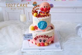1027CAKE | 面包超人 双层款式 翻糖装饰 周岁