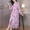 AHM-3606法式名媛风紫色夏季新款简约时尚甜美减龄浪漫碎花裙 商品缩略图0