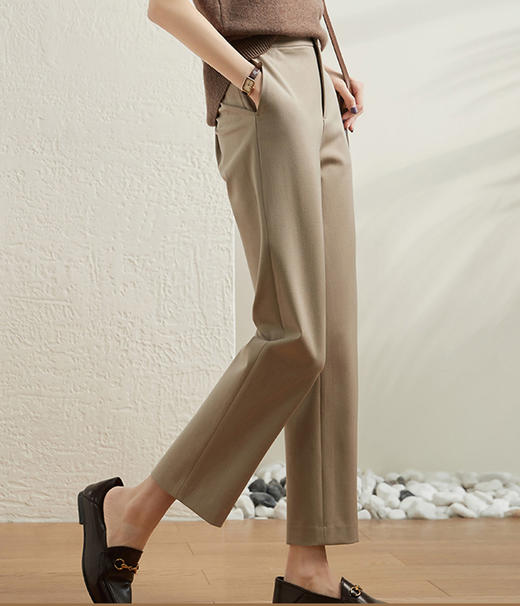 【哥弟同厂】夏季薄款九分直筒西装裤 宽松高腰显瘦职业休闲烟管裤 驾驭各种腿型 通勤必备烟管裤 腿型修容大师 商品图4