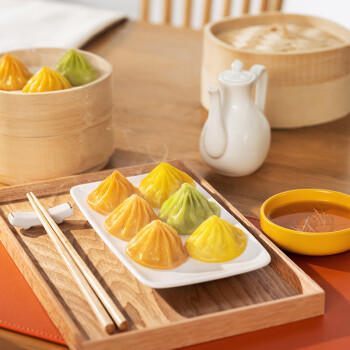 湾仔码头彩皮猪肉小笼包300g 12只早餐包子速食半成品食品面点生鲜 商品图1