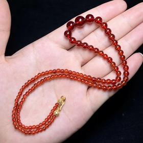 石榴石项链-银扣圆珠塔链