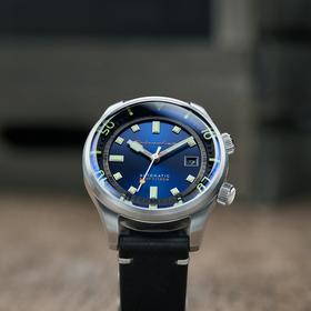 英国SPINNAKER三角帆复古潜水自动机械手表BRADNER夜光水鬼皮表带