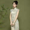 时尚新中式，蕾丝刺绣改良花边袖旗袍OY-24152 商品缩略图2