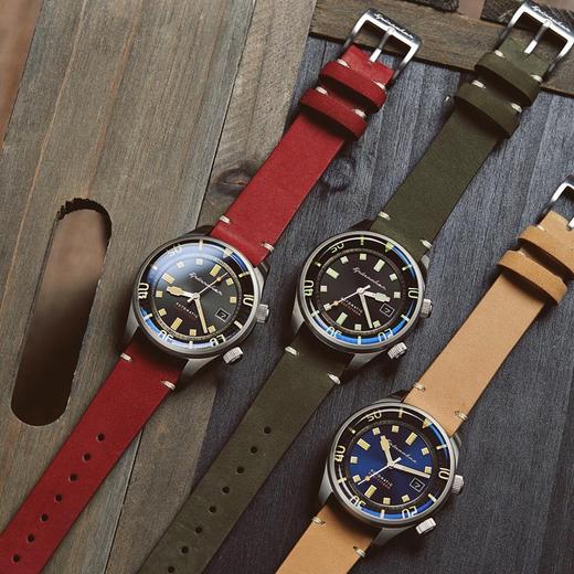 英国SPINNAKER三角帆复古潜水自动机械手表BRADNER夜光水鬼皮表带 商品图3