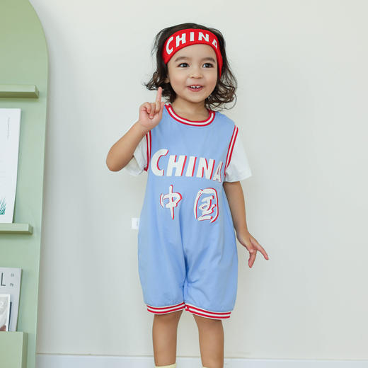 棉果果夏季新品男童纯棉时尚运动连体衣M212727224272 商品图0