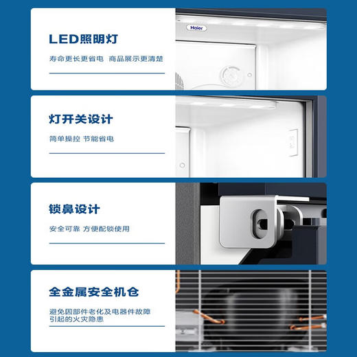 海尔冰柜商用展示柜立式冷藏柜保鲜大容量商超便利店水果饮料冷柜 SC-309J丨 280L 商品图2