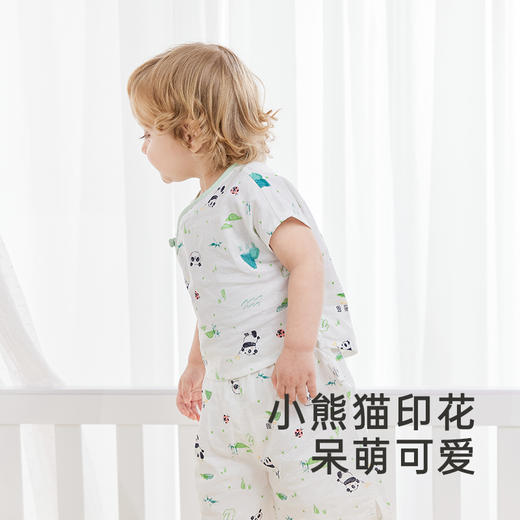 英氏儿童家居服套装男童短袖睡衣上衣裤子舒适凉快夏季款 商品图1