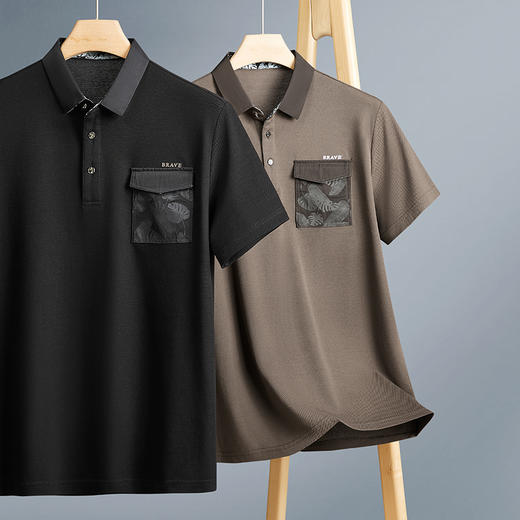 【丝光棉】【新款DPF】大依优型大码短袖Polo衫翻领加肥加大男装大号大码上衣男士休闲半袖夏季 商品图1