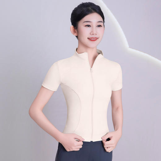 BWELL立领前拉链修身短袖运动外套BWY7590 商品图4