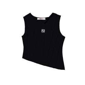 不规则下摆针织背心