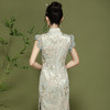 时尚新中式，蕾丝刺绣改良花边袖旗袍OY-24152 商品缩略图3