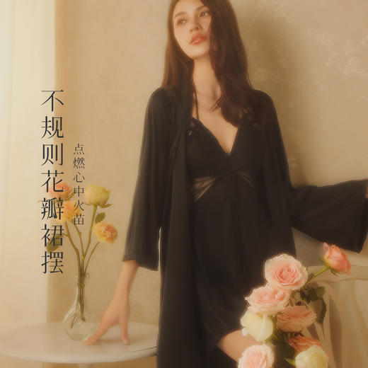 【凉感冰丝2件装】夏季薄款性感吊带睡裙睡衣女士家居服套装24621#蝴蝶结睡裙套 商品图2