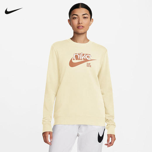 Nike/耐克女子春季新款运动休闲圆领针织套头衫卫衣FN3629-113 商品图0