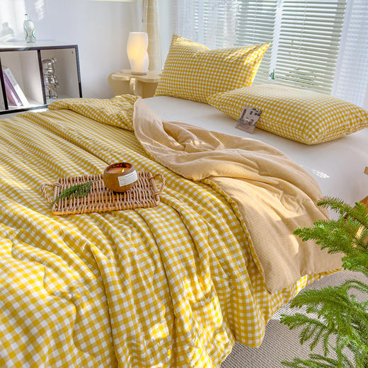 无印风格子云朵棉夏被200*230cm 商品图3