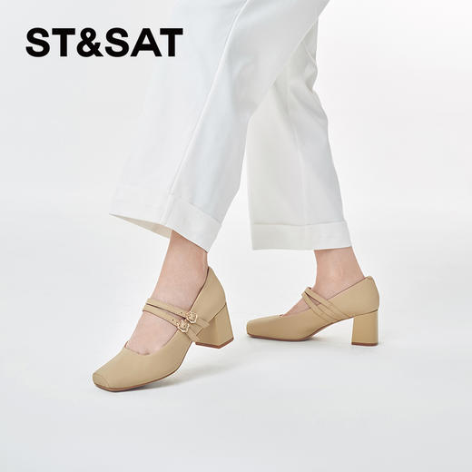 星期六简约方头粗跟玛丽珍SSC1111095 商品图2