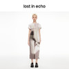 lost in echo2024春夏新品设计师品牌光影印花开衩宽松T恤连衣裙 商品缩略图2