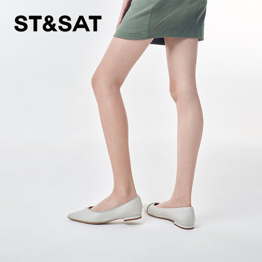星期六优雅尖头钻条平底单鞋SSC1111523 商品图4