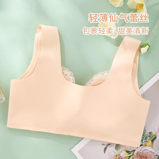雅黛丽内衣女大胸显小前扣式深V聚拢文胸无钢圈收副乳背心式胸罩 商品图3