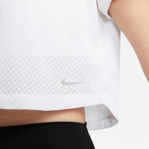 Nike/耐克DRI-FIT女子速干短袖上衣夏网眼布透气短款白色T恤FN4118-100 商品图3