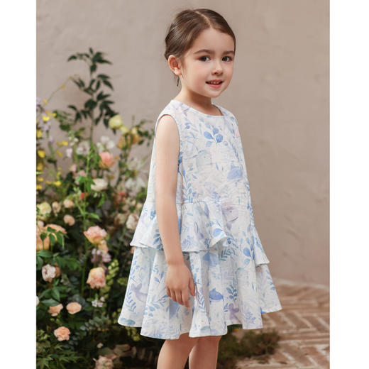 棉果果夏季新品女童纯棉无袖连衣裙M222702224223 商品图0