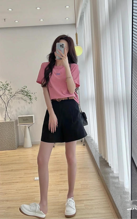 优选丨【买裤子就送腰带！鸥筱雅 高弹显瘦五分裤】五分西装裤，a字高腰宽松阔腿裤，直筒休闲五分裤，亲肤舒适不起球，配衬衫短袖T恤都是绝配~ 商品图6