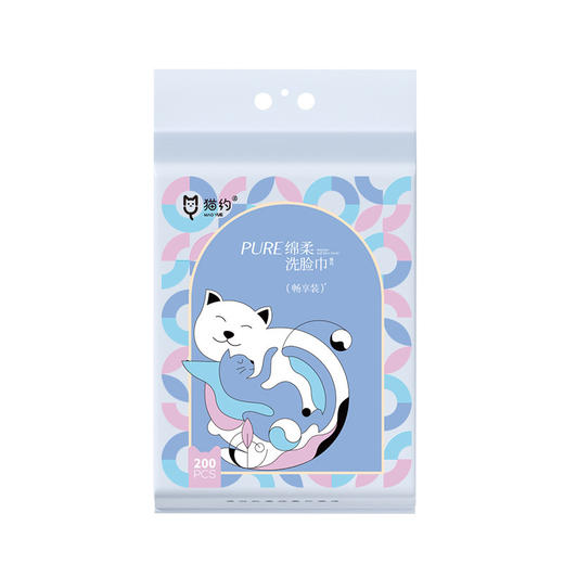 【一包顶6包 超级耐用！】庸常日常，细节闪光。新款猫约绵绵猫悬挂一次性洗脸巾，巨大的600g加厚柔软，200抽大容量家庭装，洁净更全面，软绵柔顺；猫约你，洁面新体验！ 商品图9