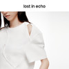 [断码]lost in echo2024春夏新品设计师品牌交叉镂空纯色短款T恤上衣 商品缩略图3