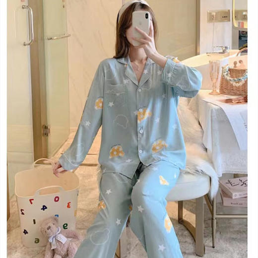 【20色！】棉质高档睡衣女春秋季长袖韩版休闲家居服大码套装月子服 商品图8