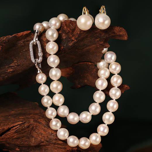 MANREYA玛芮雅“繁花银镀白金爱迪生珍珠耳夹项链礼盒套装没耳洞也能戴，《蘩花》汪小姐同款 商品图9