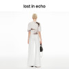 lost in echo2024春夏新品设计师品牌光影印花交叉镂空短款T恤 商品缩略图4