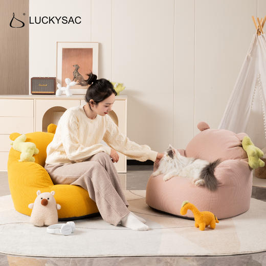 LUCKYSAC泰迪熊儿童公仔沙发柔软阳台卧室休闲宝宝阅读可爱座椅单人小沙发猫窝 商品图1