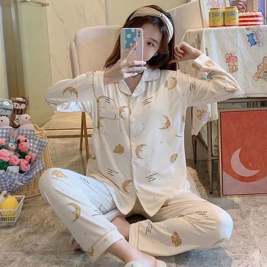 【20色！】棉质高档睡衣女春秋季长袖韩版休闲家居服大码套装月子服 商品图11