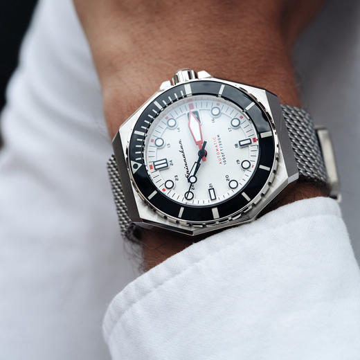 英国SPINNAKER三角帆自动机械表DUMAS男士复古钢链夜光潜水SP5081 商品图3