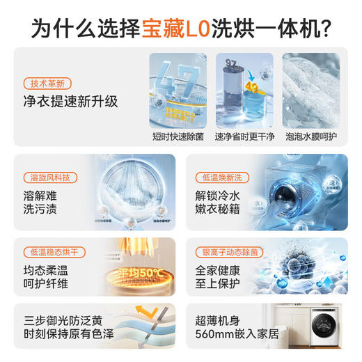 美的（Midea）滚筒洗衣机全自动 10公斤家用大容量变频电机 焕活精粹洗银离子除菌除螨洗 1.08洗净比 【10KG洗烘】MD100L0 商品图1