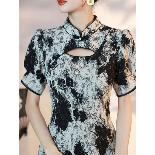 裁缝学苑AS224夏季国潮短款改良旗袍纸样新中式连衣裙做衣服打版裁剪样板 商品图2