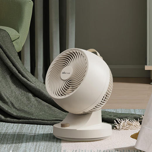小熊（Bear）空气循环扇桌面电风扇台式家用办公室宿舍床上节能小静轻音摇头大风力落地便携迷你电扇 DFS-A30L1米白色 商品图1
