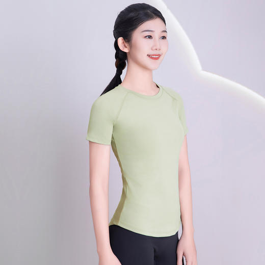 BWELL后背网纱拼接修身运动短袖T恤BWY7592 商品图1