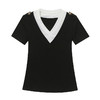 HT-9952春夏季新款T恤简约超修身常规短袖V领针织面料纯色 商品缩略图4