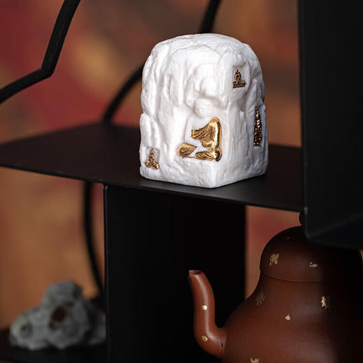 敦煌文创寻愿石羊脂玉瓷茶宠手把件男士文玩摆件生日礼物结婚礼品 敦煌·盛唐福光 商品图4