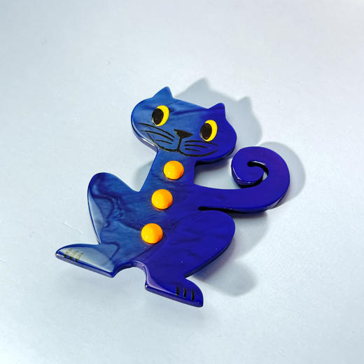 北京仓｜Bijoux Pavone-Aldo Cat-蓝色奥尔多猫 胸针［法国设计师］ 商品图1