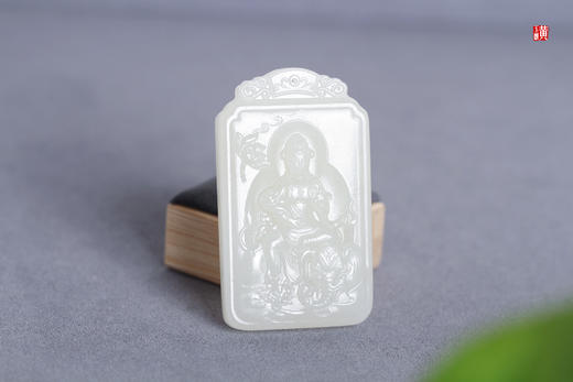 和田白玉【普贤菩萨】吊坠， 配精美挂绳 商品图0