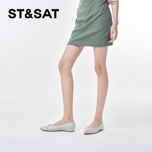 星期六优雅尖头钻条平底单鞋SSC1111523 商品图7