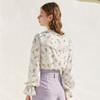 欧芮儿秋装2019款女装印花雪纺衫女宽松灯笼袖超仙小衫蝴蝶结上衣 商品缩略图1