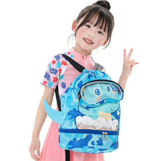 【俏皮可爱，独立鞋仓儿童游泳收纳包！】游泳包儿童干湿分离防水收纳袋 男女童运动便携可爱 卡通沙滩双肩包！-QQ 商品图3